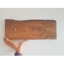 Schlüsselbrett mit Haken Eiche, Halter, Baumscheibe, Brett, Bohle, Massivholz, Regal